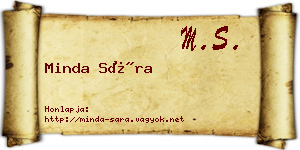 Minda Sára névjegykártya