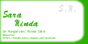 sara minda business card